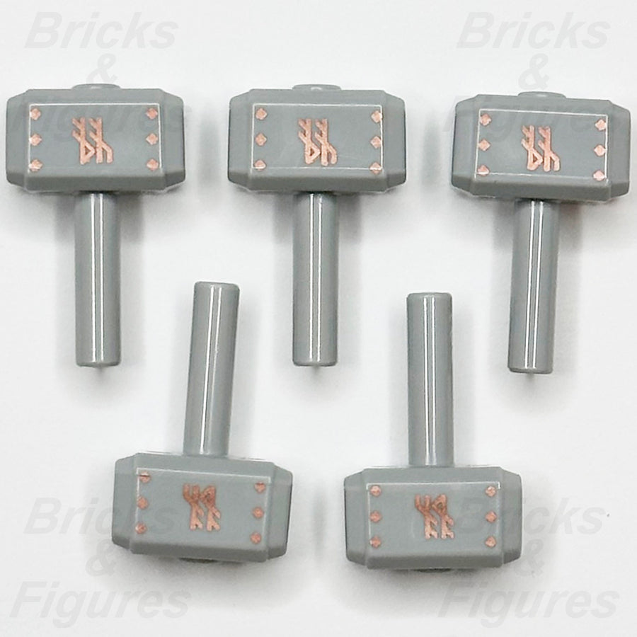 LEGO Hammer Minifigure Weapon Part Viking Sledgehammer w/ Runes Pattern Tool x 50
