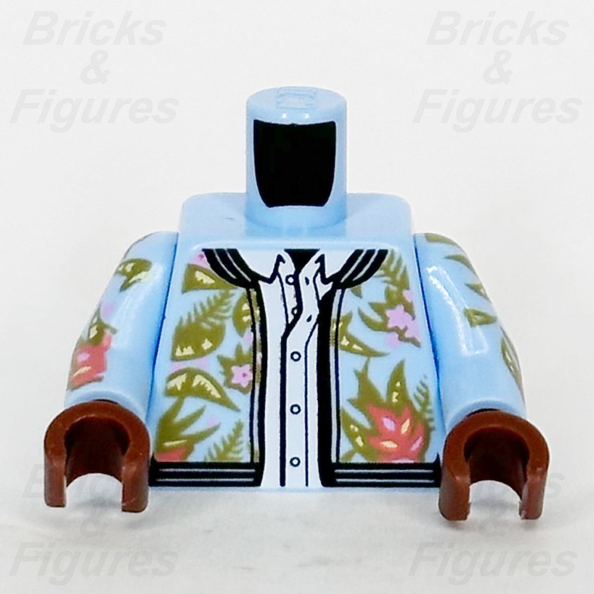 LEGO Queer Eye Body Torso Minifigure Part Bright Light Blue Floral Print Jacket0