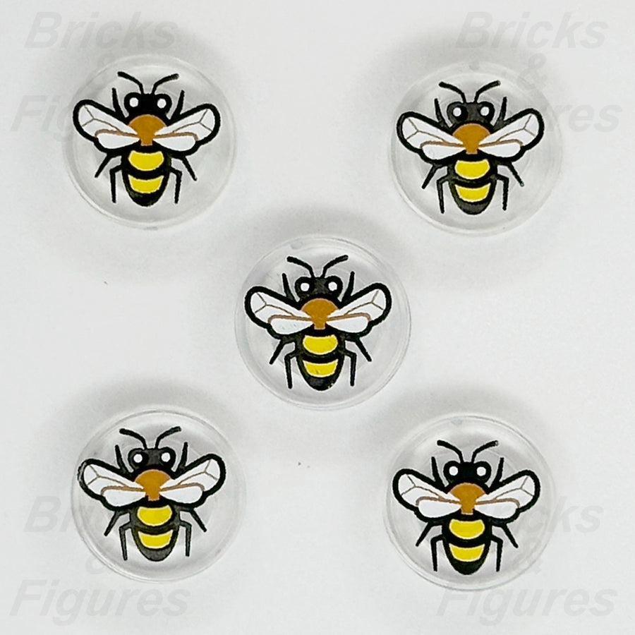 LEGO Yellow Bee Part Bug Round Tile 1 x 1 TransClear Animal Wings Insect x 50