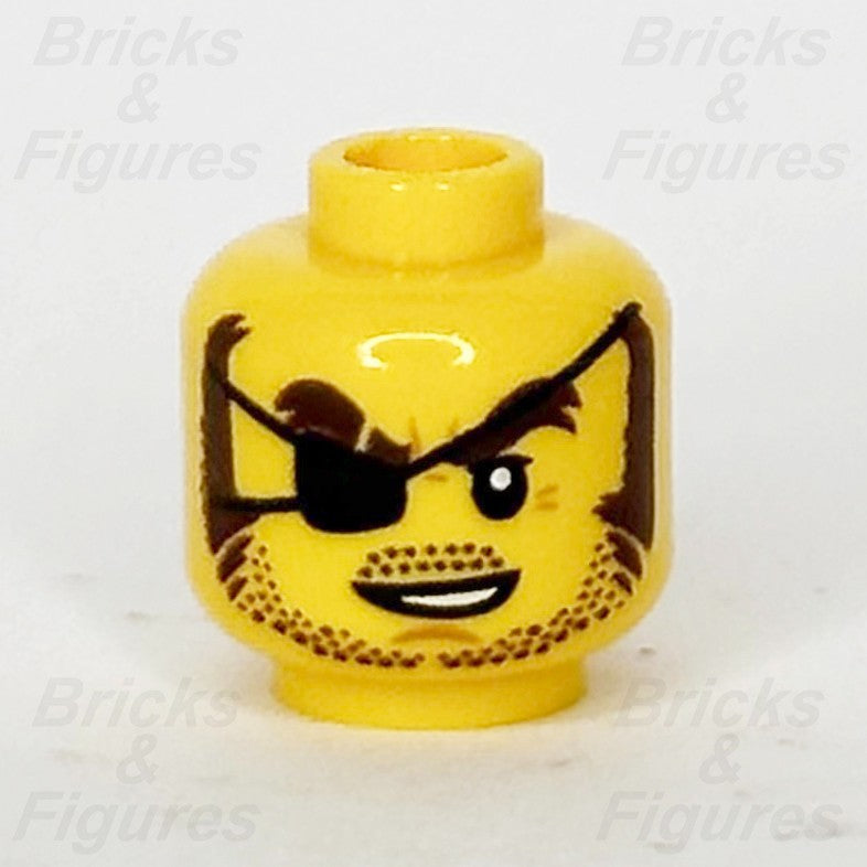 LEGO Pirate Minifigure Head Part Male Eye Patch Stubble 66117 21322 3626pb25260