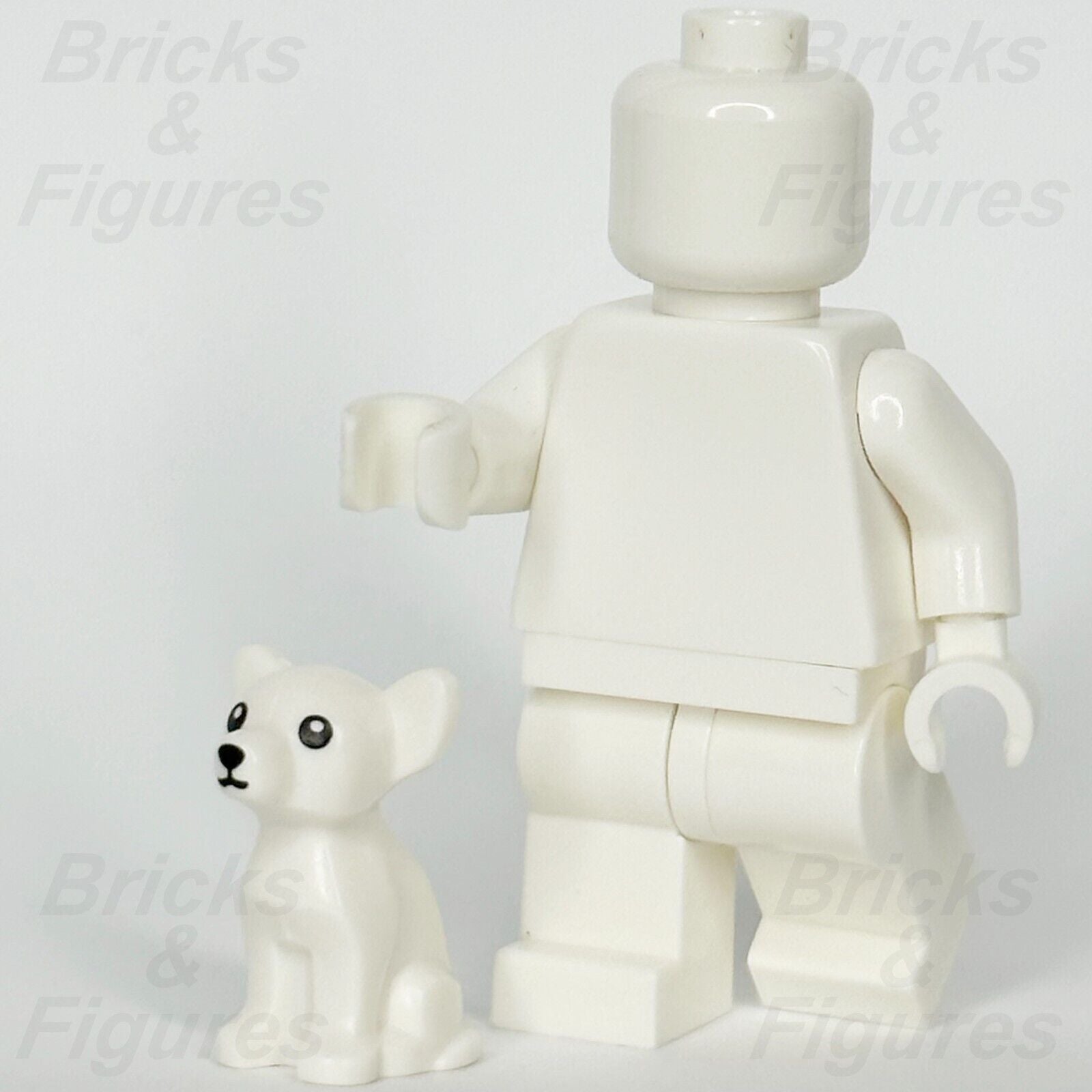 LEGO White Chihuahua Small Dog Animal Part Black Eyes Sitting 71037 12888pb01 - Bricks & Figures