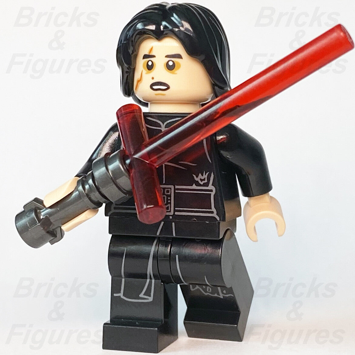 LEGO Star Wars Kylo Ren Minifigure with Scar The Force Awakens 75236 sw1006 Used0