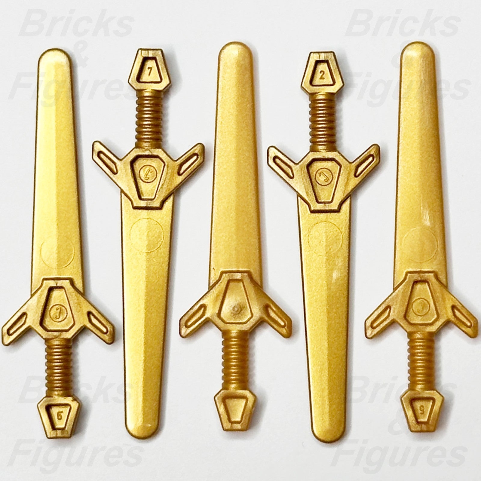 LEGO Castle Greatsword Sword Blade Minifigure Weapon Part Pearl Gold 48495 x 50