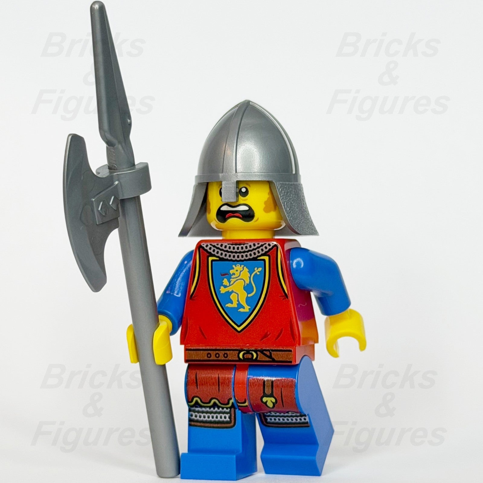 LEGO Castle Lion Knight Minifigure Male Spear Axe 910057 Series 6 bdp275 Scared0