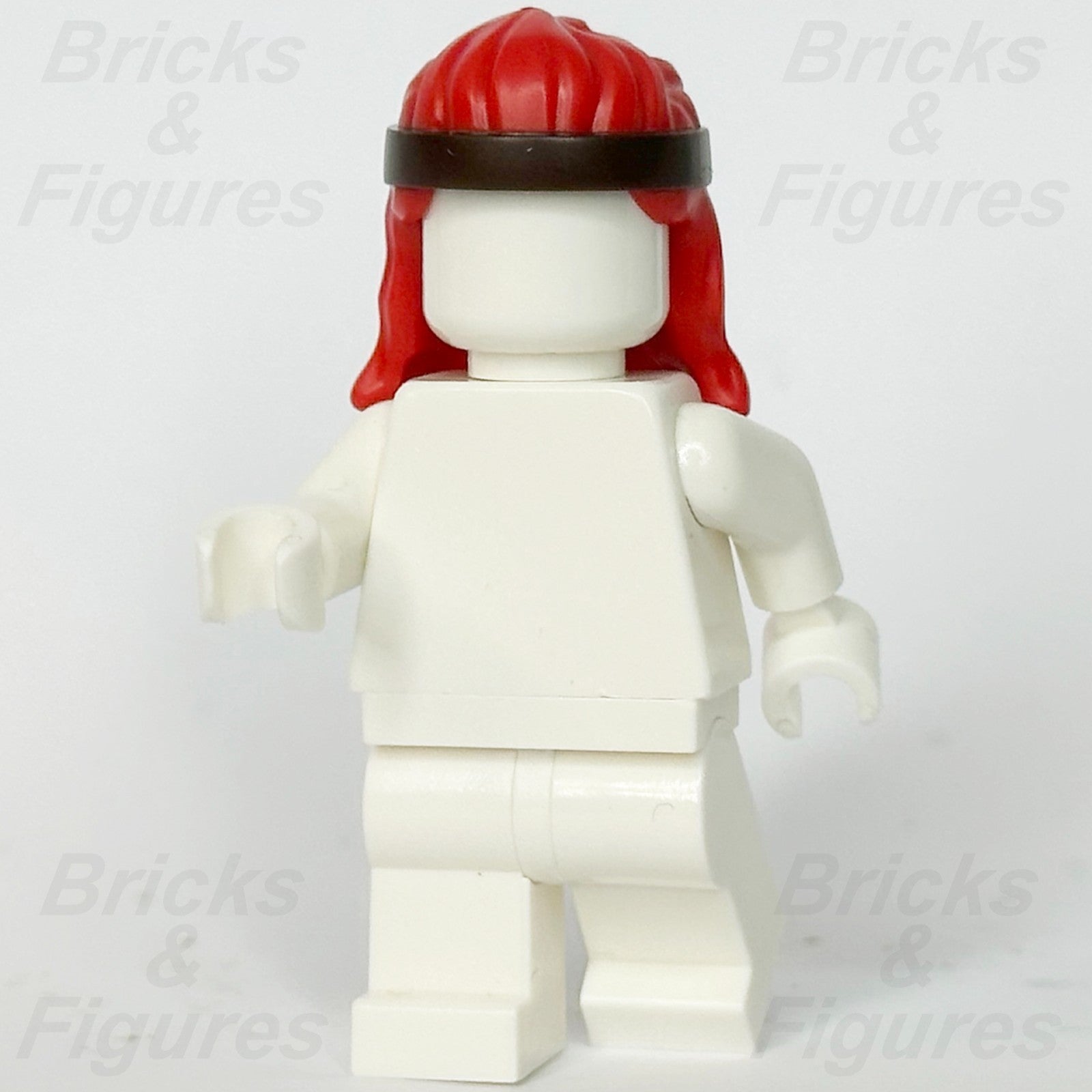 LEGO® Red Long Wavy Hair Minifigure Part Moulded Dark Brown Headband Barbarian1