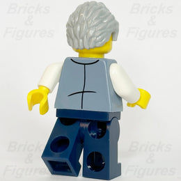 LEGO City Station Master Minifigure Train Sand Blue Vest Grey Hair 60469 cty19282