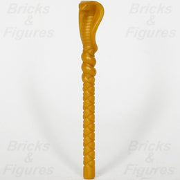 LEGO Pearl Gold Cobra Staff Minifigure Weapon Part 90390 Snake Serpent Head0
