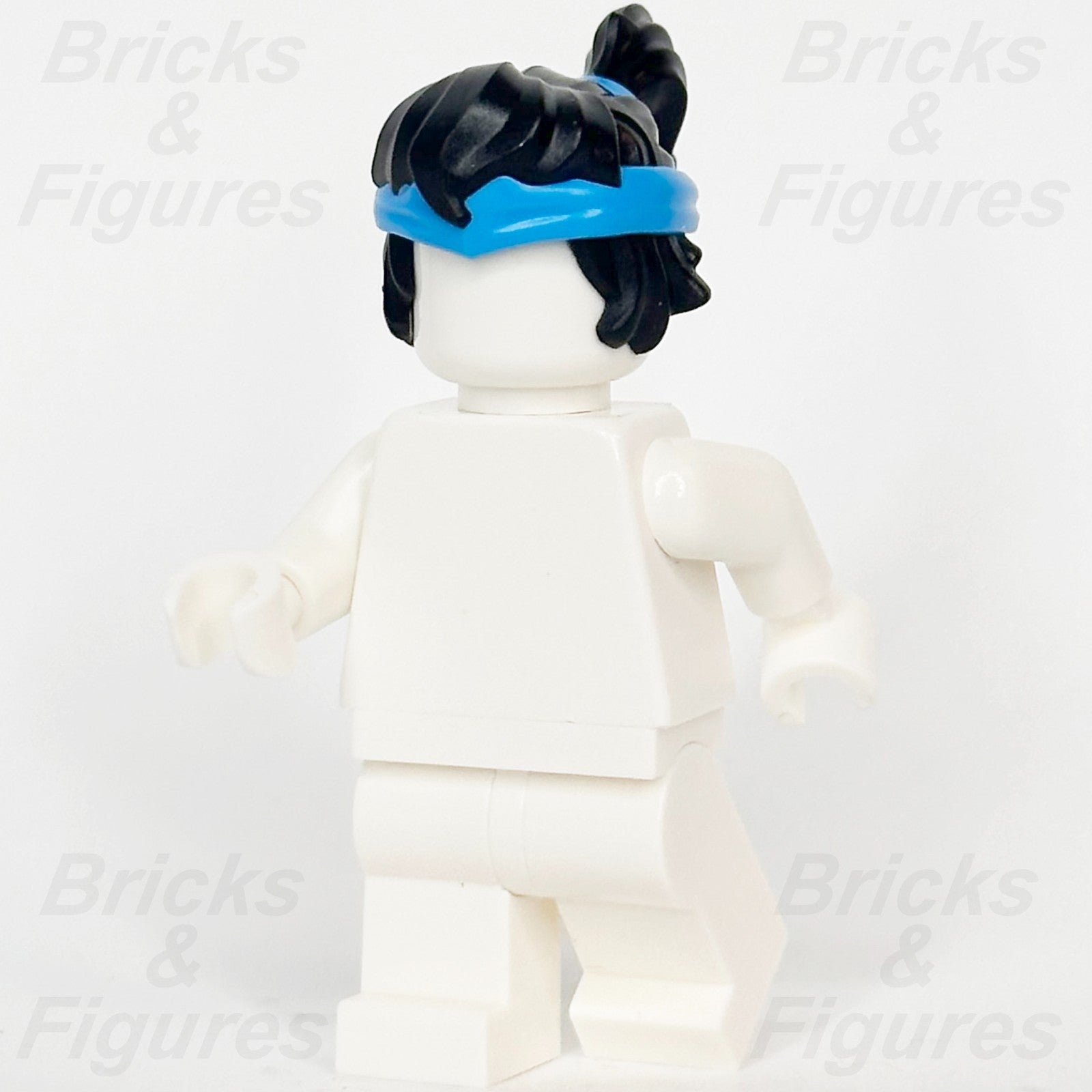 LEGO Ninjago Nya Minifigure Hair Part Black with Azure Headband Ponytail Pattern1