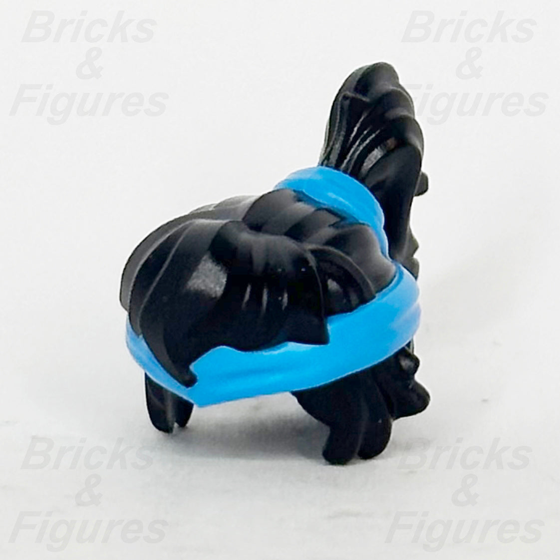 LEGO Ninjago Nya Minifigure Hair Part Black with Azure Headband Ponytail Pattern