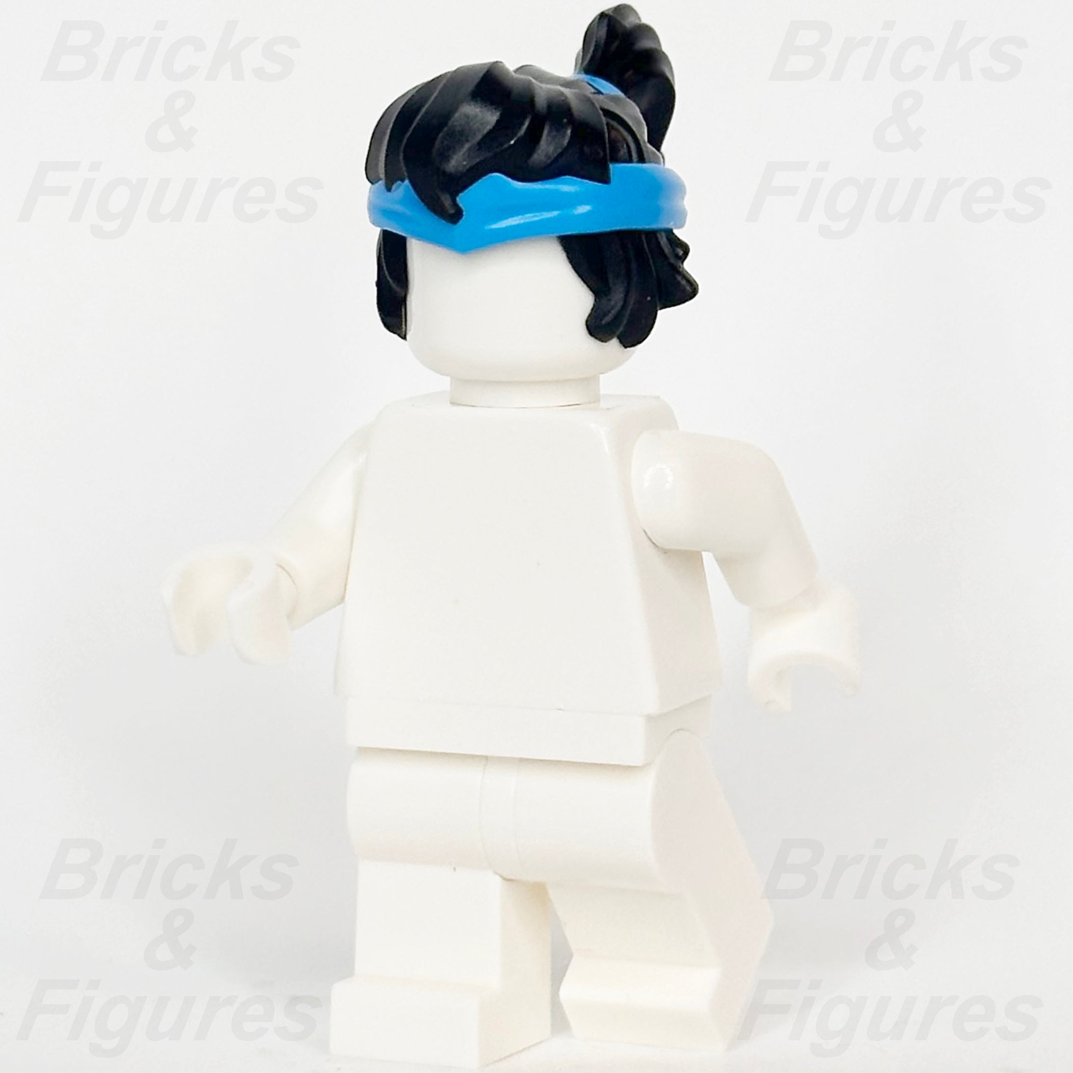 LEGO Ninjago Nya Minifigure Hair Part Black with Azure Headband Ponytail Pattern