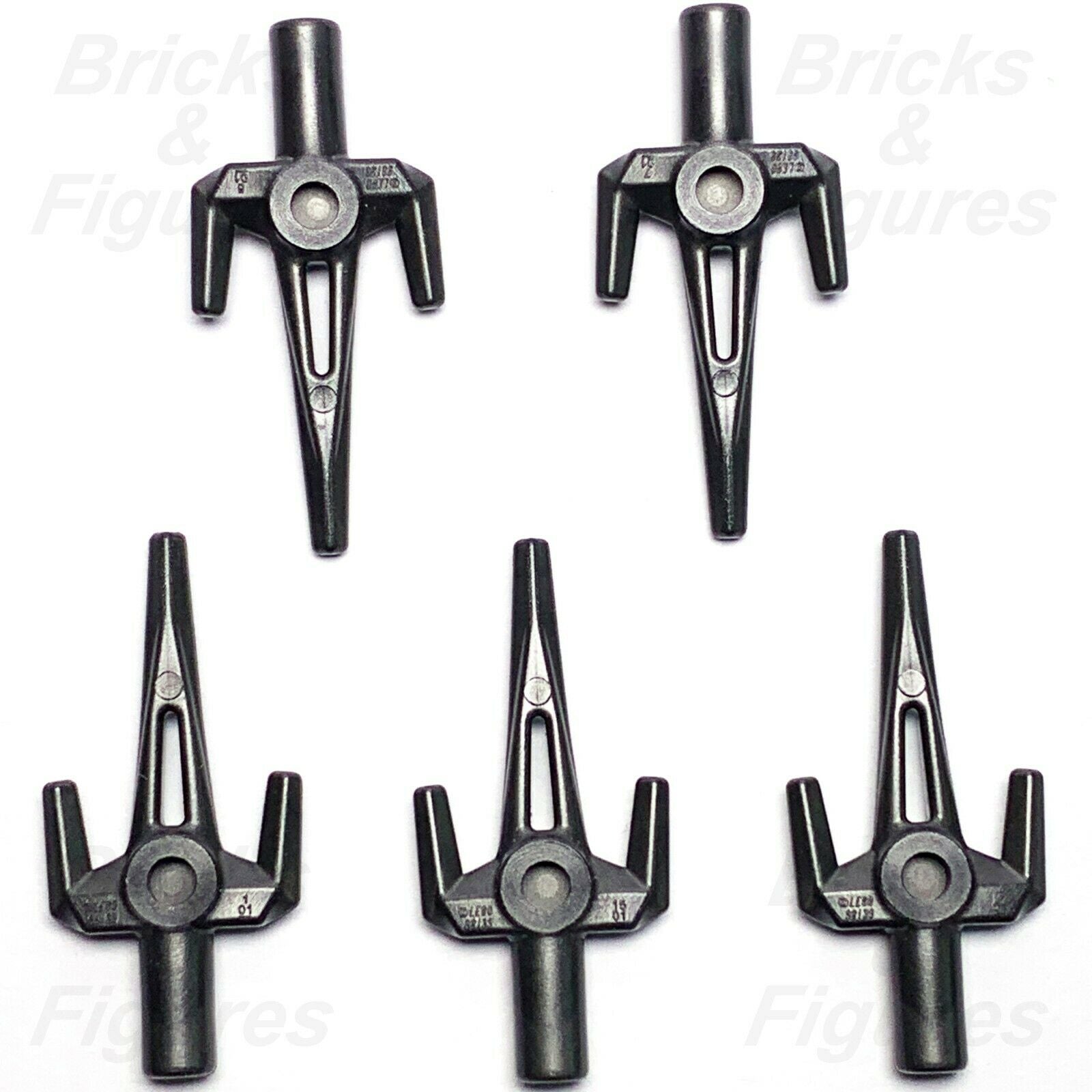 5 x Ninjago LEGO Little Striker Pearl Dark Grey Sai Dagger Minifigure Weapon - Bricks & Figures