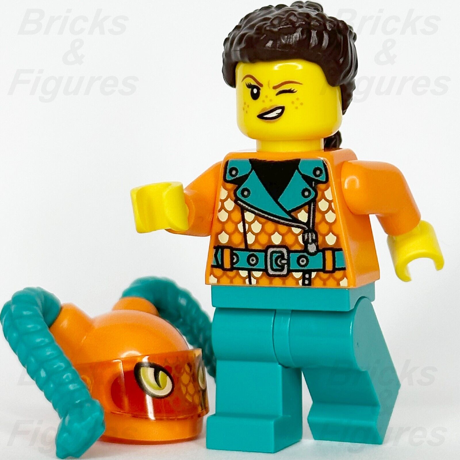 LEGO City Stuntz Driver Minifigure Snake Eyes Visor Scales Town 60339 cty1456 - Bricks & Figures