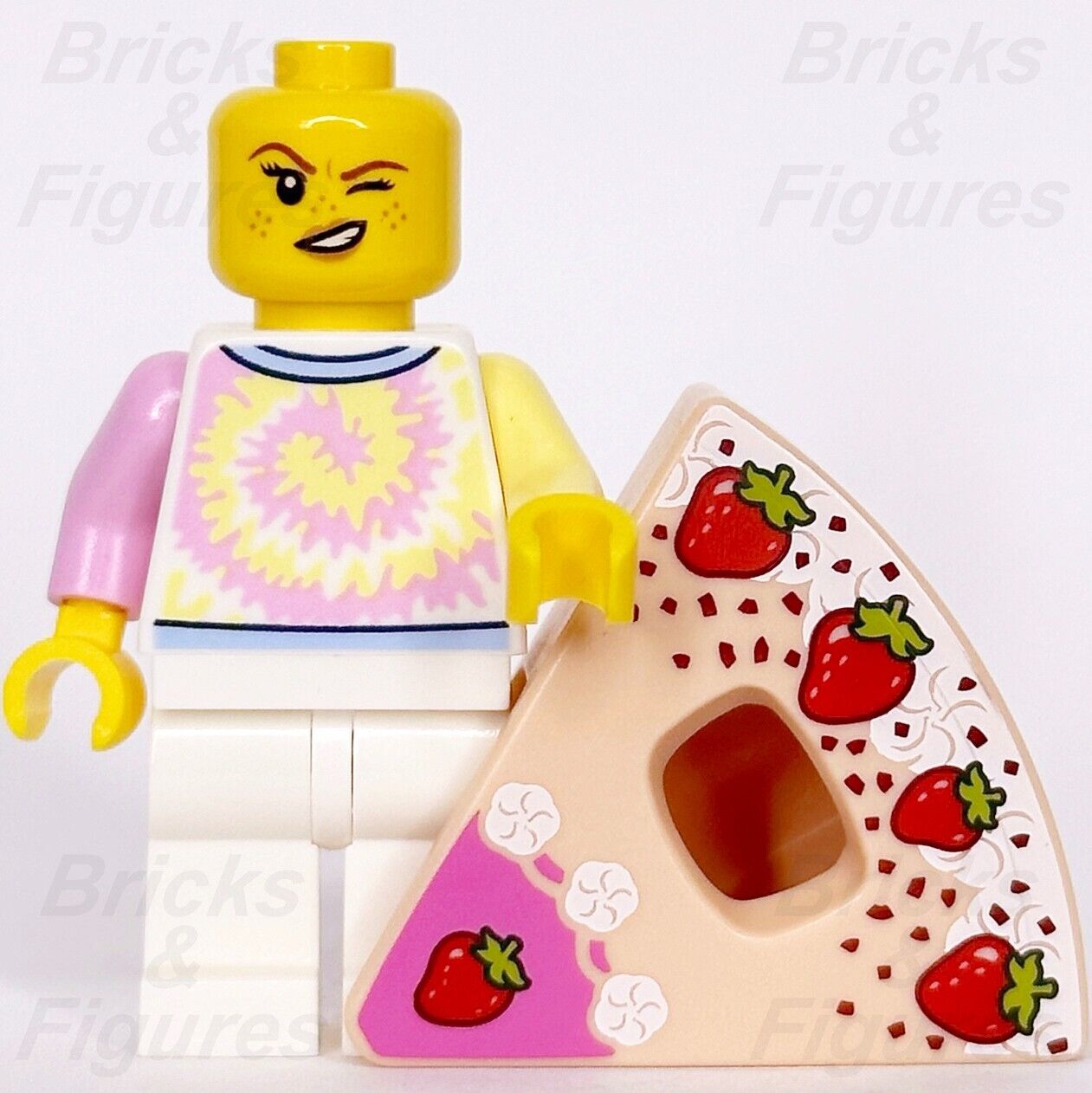 LEGO Strawberry Shortcake Costume Girl Minifigure Build-A-Minifigure BAM Cake - Bricks & Figures