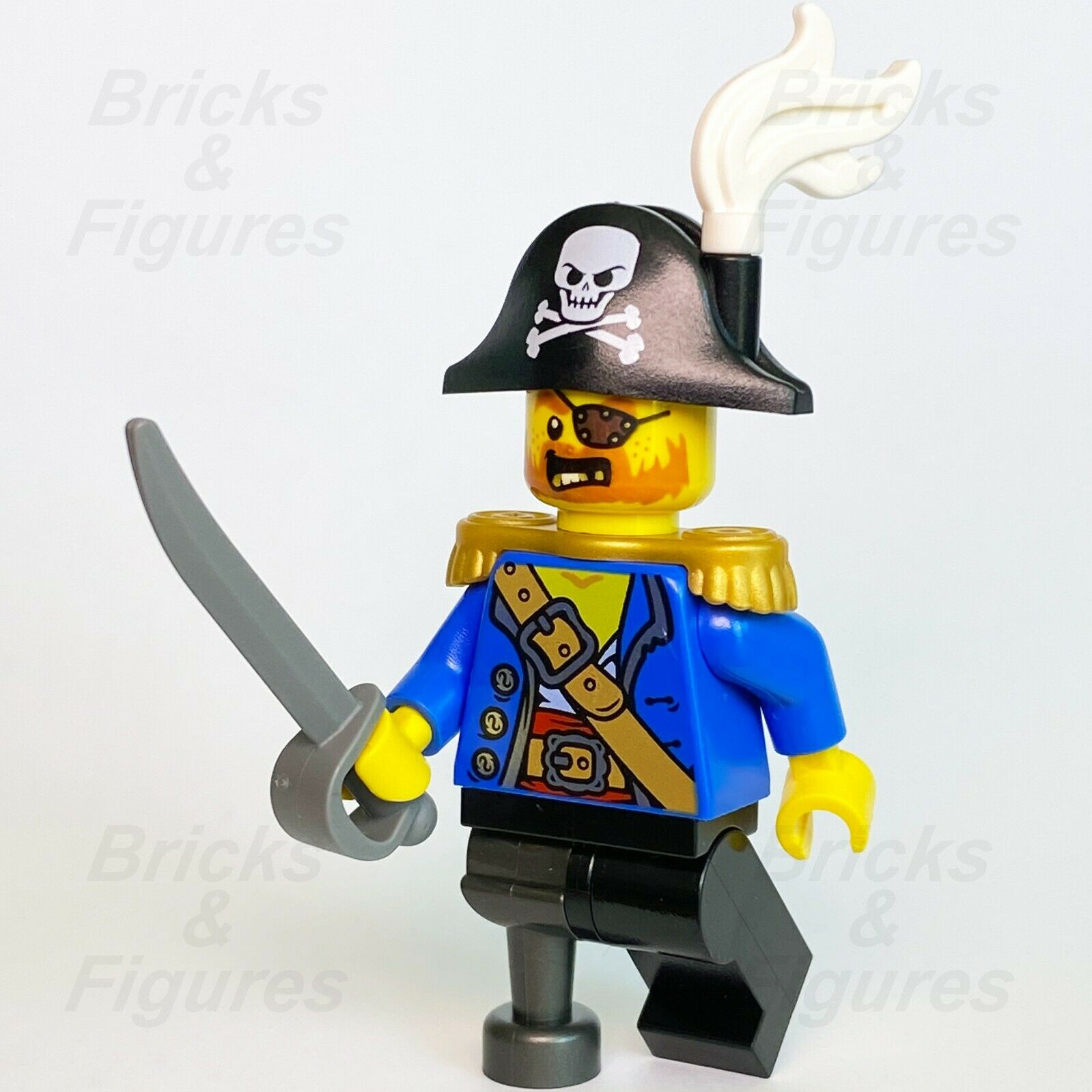 New Creator LEGO Pirate Captain with Blue Jacket & Sword Minifigure 31