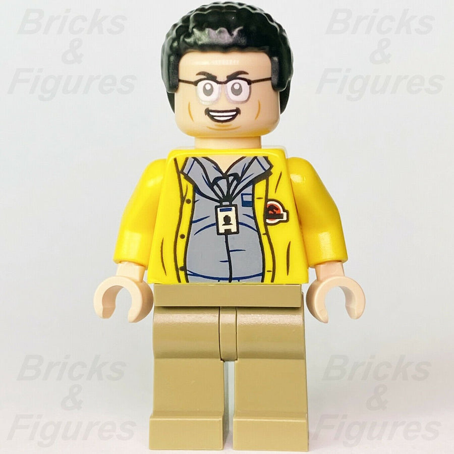 New Jurassic World LEGO Dennis Nedry Jurassic Park Hoody Minifigure 75936 jw059 - Bricks & Figures