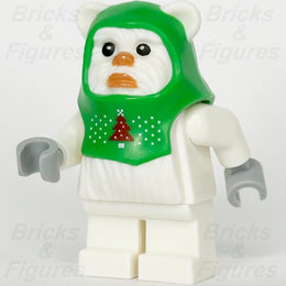 LEGO Star Wars Ewok Holiday Outfit Minifigure Christmas White Green 75366 sw1298 - Bricks & Figures
