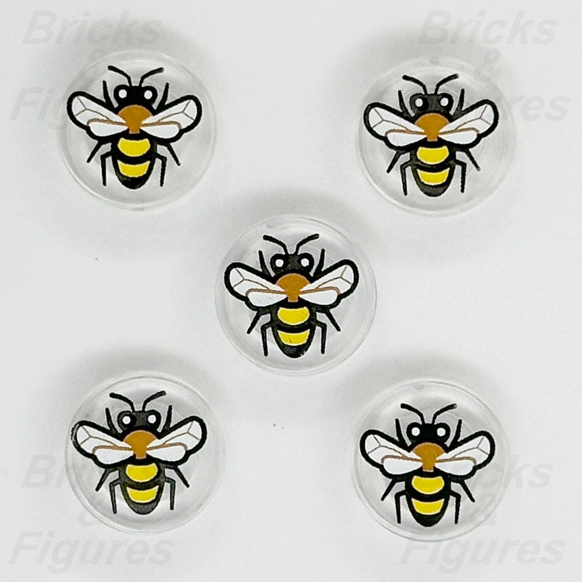 LEGO Yellow Bee Part Bug Round Tile 1 x 1 TransClear Animal Wings Insect x 50