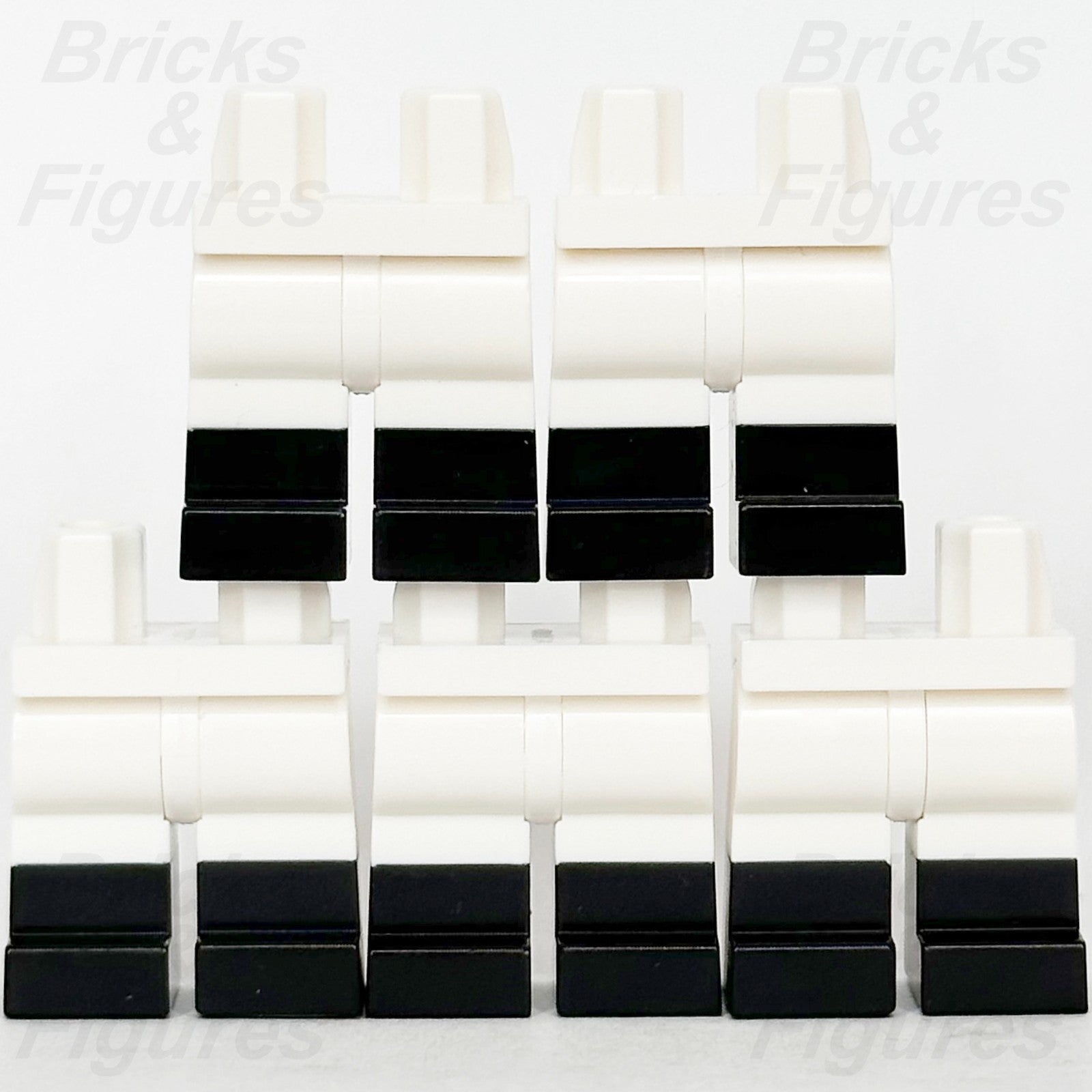 LEGO White Legs Minifigure Part w/ Moulded Black Boots Pattern 77601 6490255 x 50