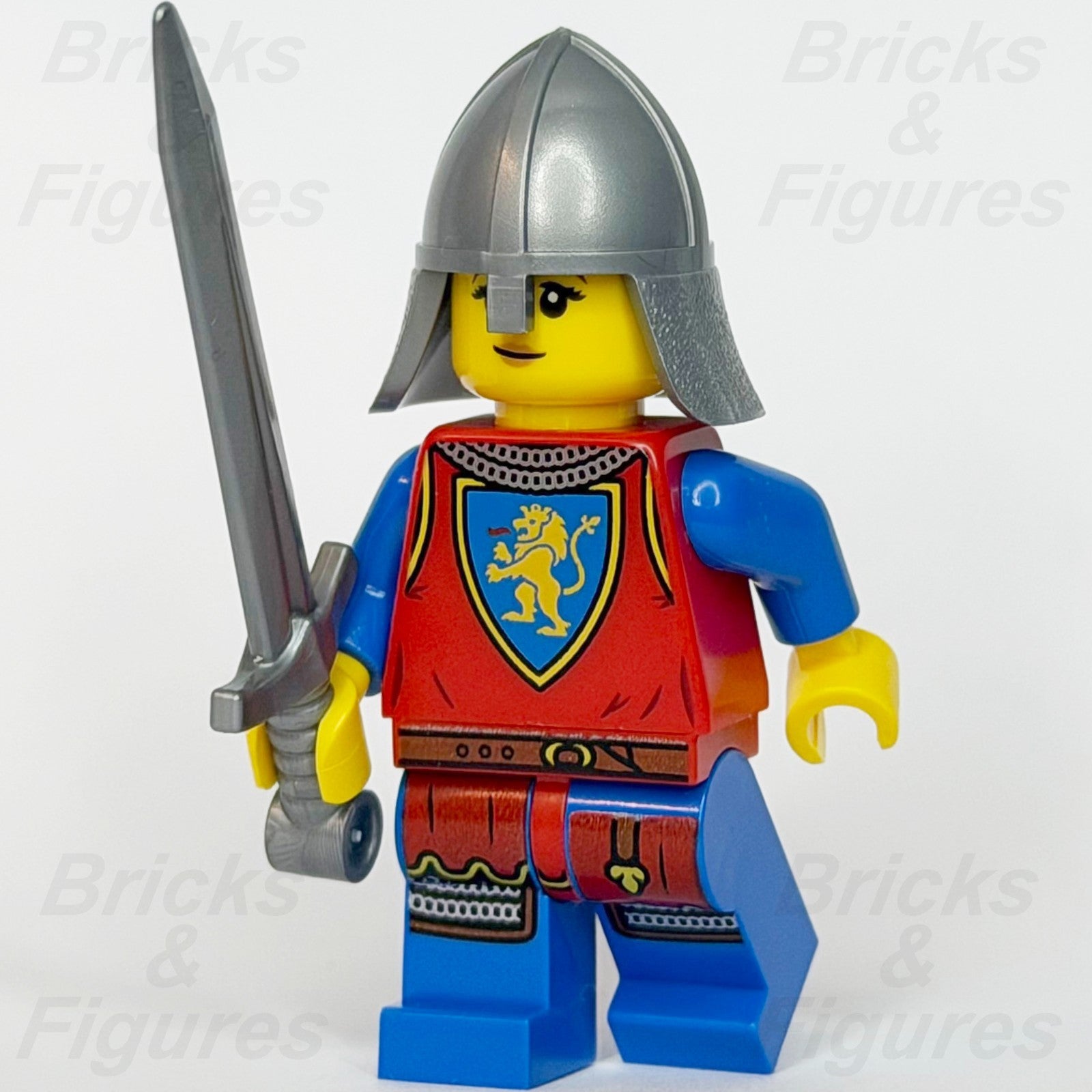 LEGO  Castle Lion Knight Minifigure Female Sword 910057 Series 6 bdp278 Scared0