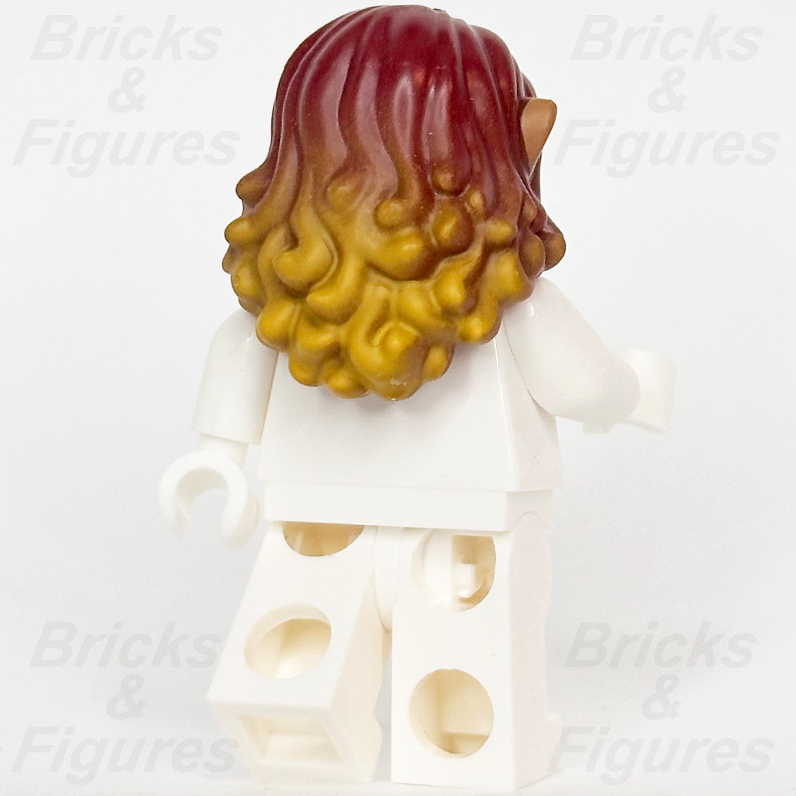 LEGO Elves Azari Ears Hair Minifigure Part Elf Long Wavy Dark Red Yellow Tips2