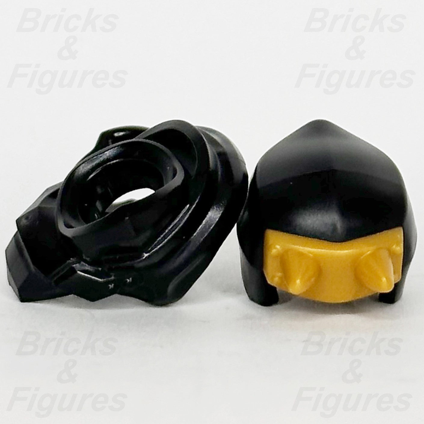 LEGO Ninjago Black Shoulder Armour Scabbard Minifigure Part Hood Gold Horn Plate2