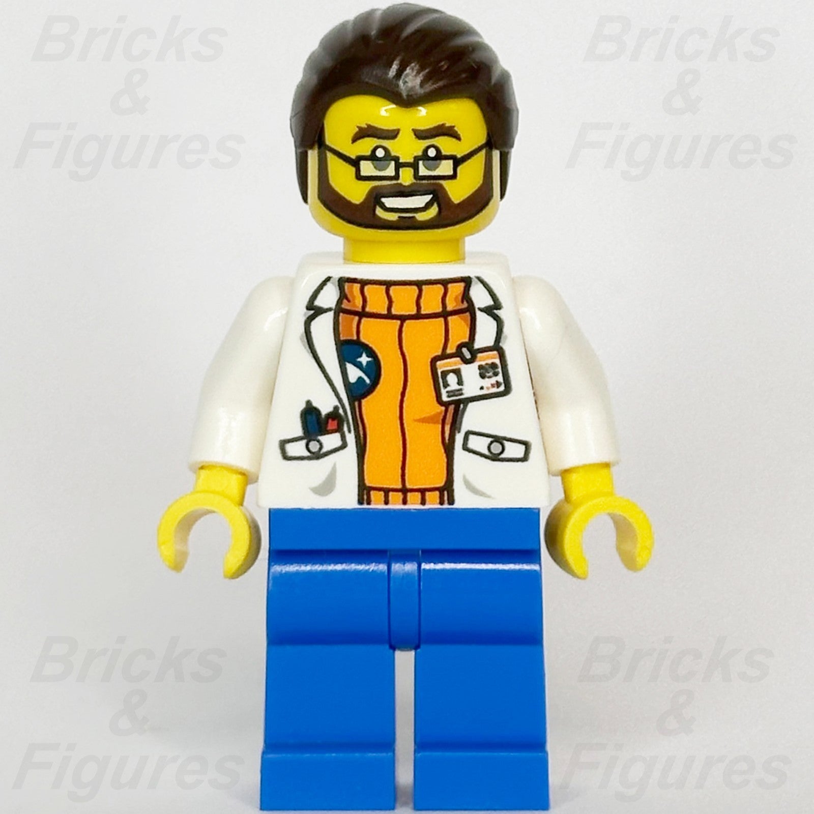 LEGO® City Arctic Scientist Minifigure Dark Brown Hair Beard 60036 cty0494 Town1