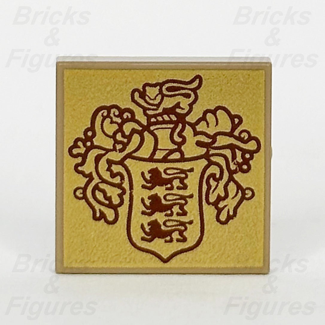 LEGO® Disney Castle Crest Tile 2 x 2 Part Gold Background Pattern 3068pb22620