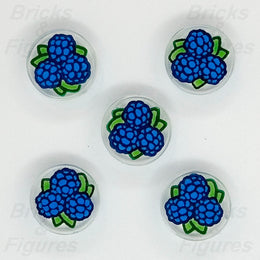 LEGO Blue Blackberries Tile Round 1 x 1 Part Fruit Food TransClear x 50