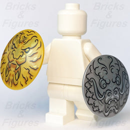 LEGO Ninjago Dragon & Lion Head Shield Master of the Mountain Part 71720 x 2 - Bricks & Figures