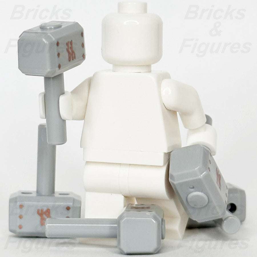 LEGO Hammer Minifigure Weapon Part Viking Sledgehammer w/ Runes Pattern Tool x 52