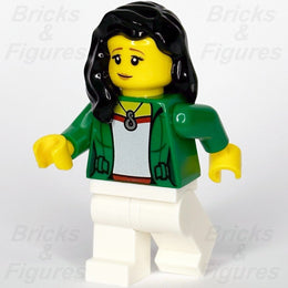 LEGO Monkie Kid Fei Minifigure Green Jacket Long Black Hair Necklace 80023 mk055 - Bricks & Figures