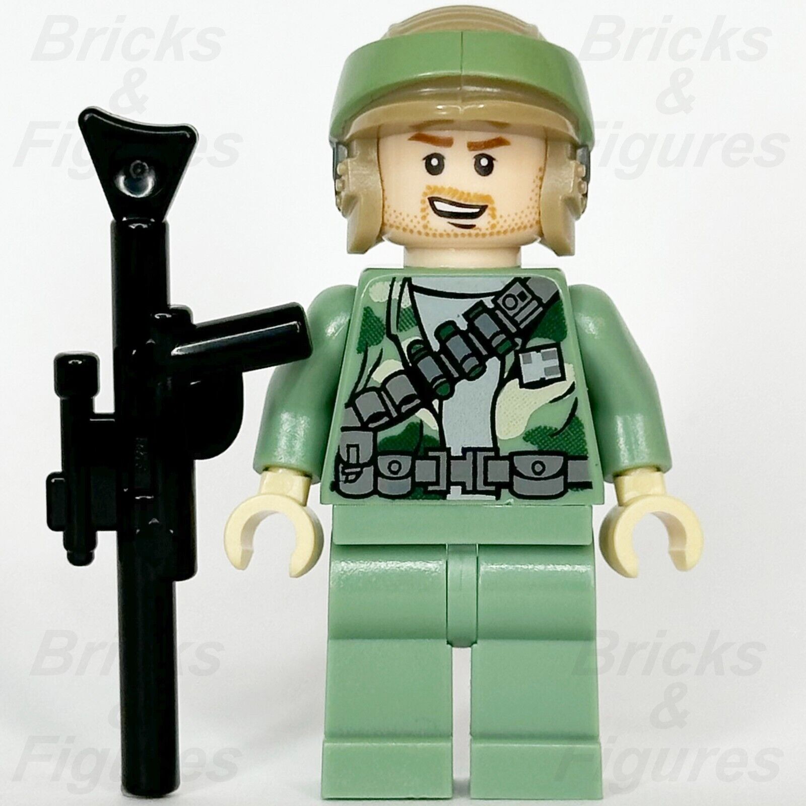 LEGO Star Wars Endor Rebel Commando Minifigure Stubble Trooper 9489 sw0368 - Bricks & Figures