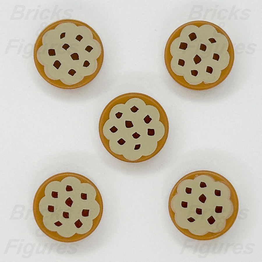 LEGO Cookie Tile Round 1 x 1 Part Minifigure Food Accessory Frosting Pattern x 50
