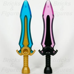 LEGO DREAMZzz Minifigure Sword Weapon Part Pack Blue Pink Blade Broadsword x 2 - Bricks & Figures