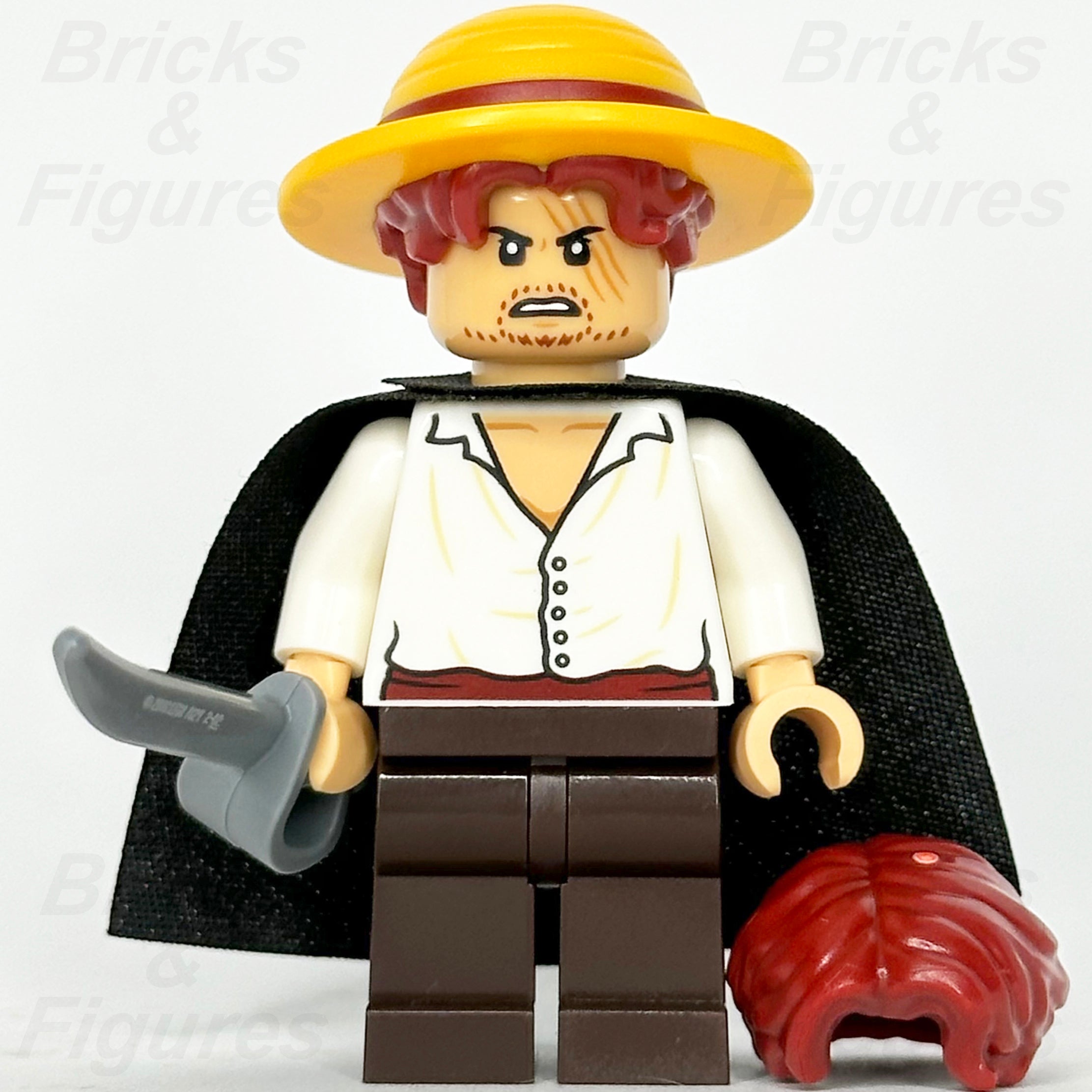 LEGO One Piece Shanks Minifigure Pirate Emperor 75636 op001 with Hat & Sword