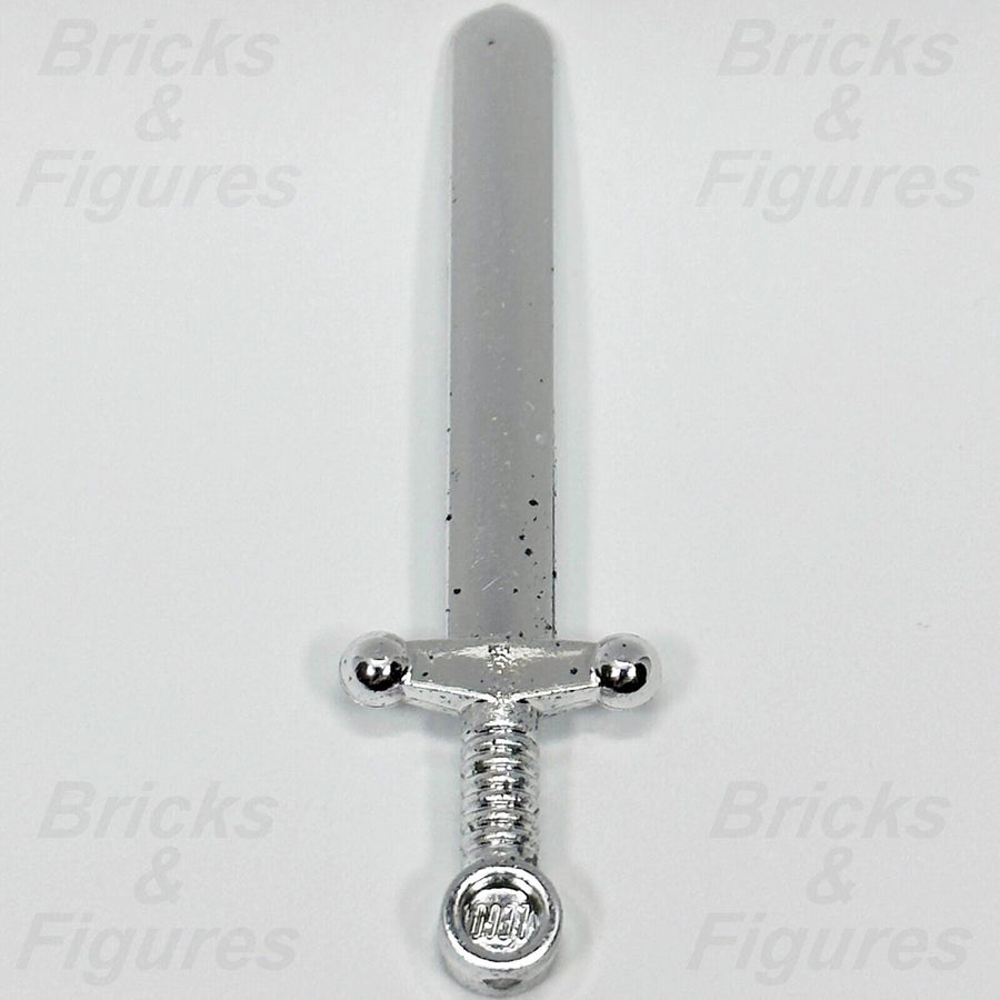 LEGO Chrome Silver Greatsword Sword Blade Minifigure Castle Part 59 71014 - Bricks & Figures
