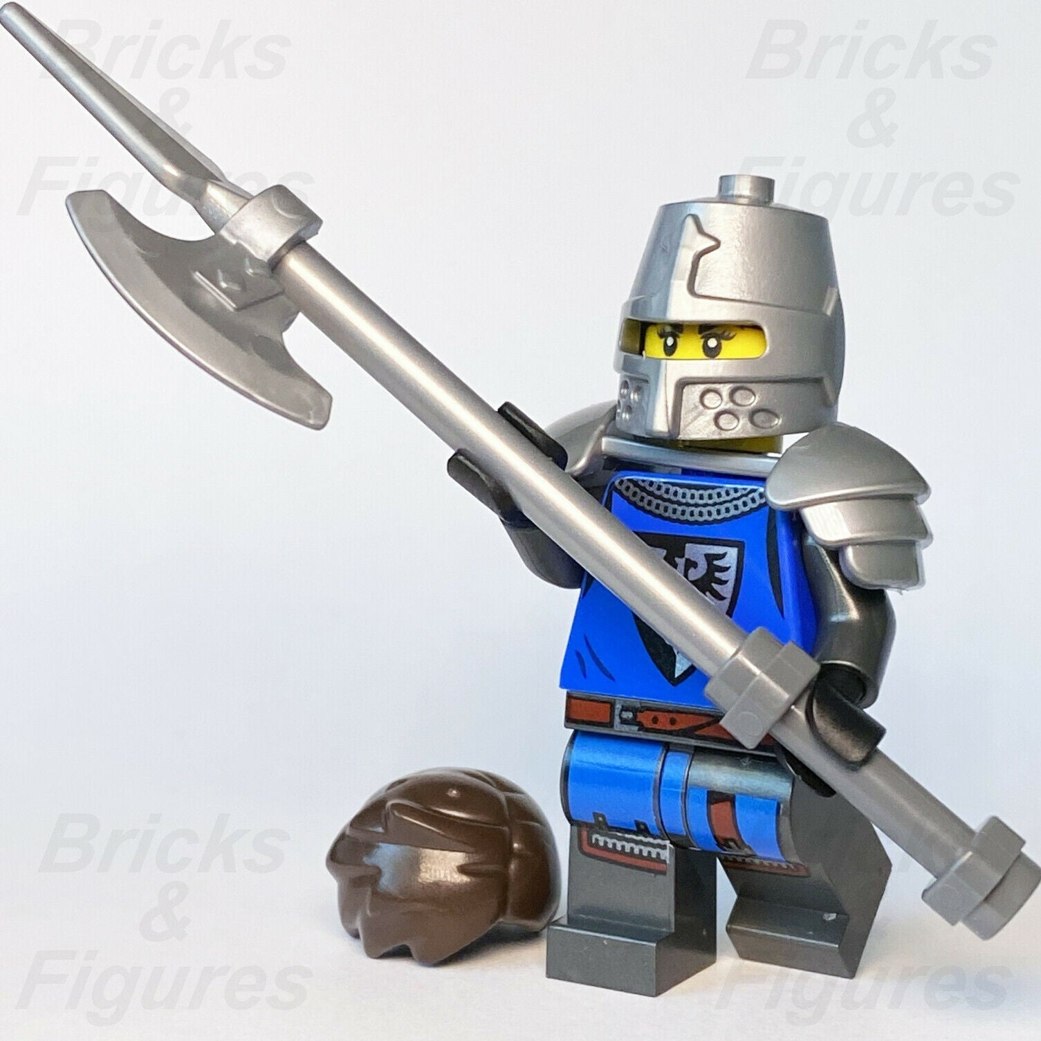 Ideas LEGO Black Falcon Knight Female Minifigure with Halberd & Helmet 21325 - Bricks & Figures