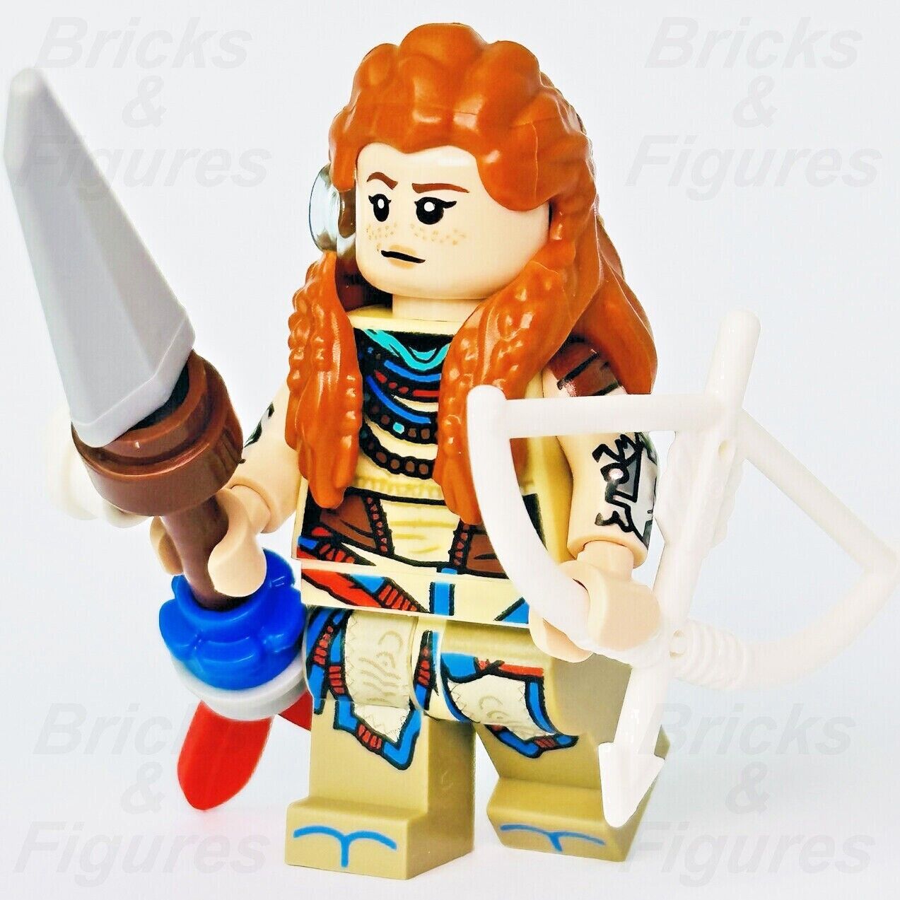 LEGO Aloy Minifigure Horizon Forbidden West with Spear & Bow 76989 hfw001 New - Bricks & Figures