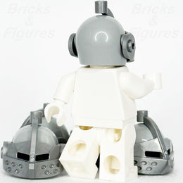 LEGO Castle Knight Bascinet Helmet Minifigure Part Silver Visor 2594 2446 x 5 - Bricks & Figures