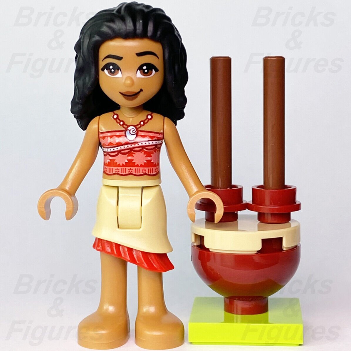 LEGO Disney Princess Moana Minifigure with Tan Skirt 43170 43183 302007 moa004 - Bricks & Figures