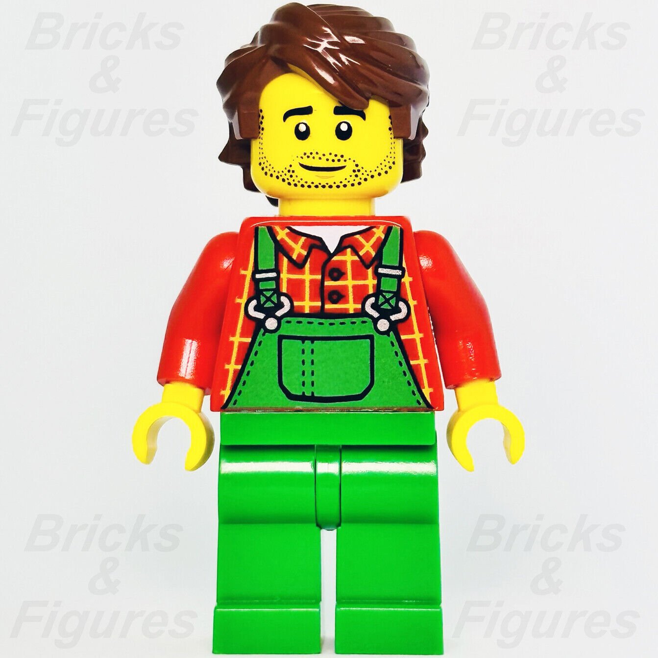 LEGO Farmer Male Town City Farm Minifigure with Green Overalls 60287 cty1227 - Bricks & Figures