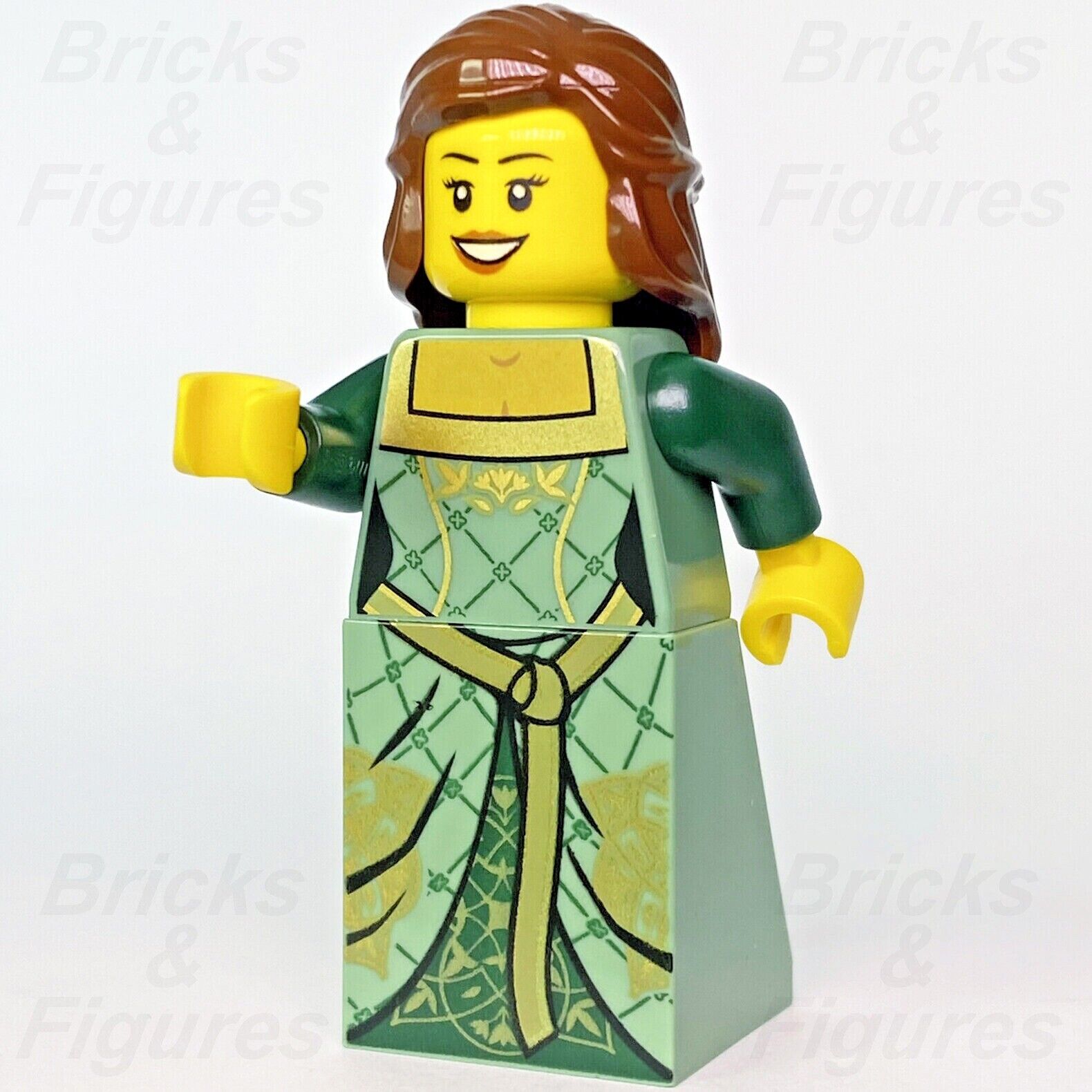 LEGO Green Princess Castle Kingdoms Minifigure 10223 cas503 Queen Noble New - Bricks & Figures