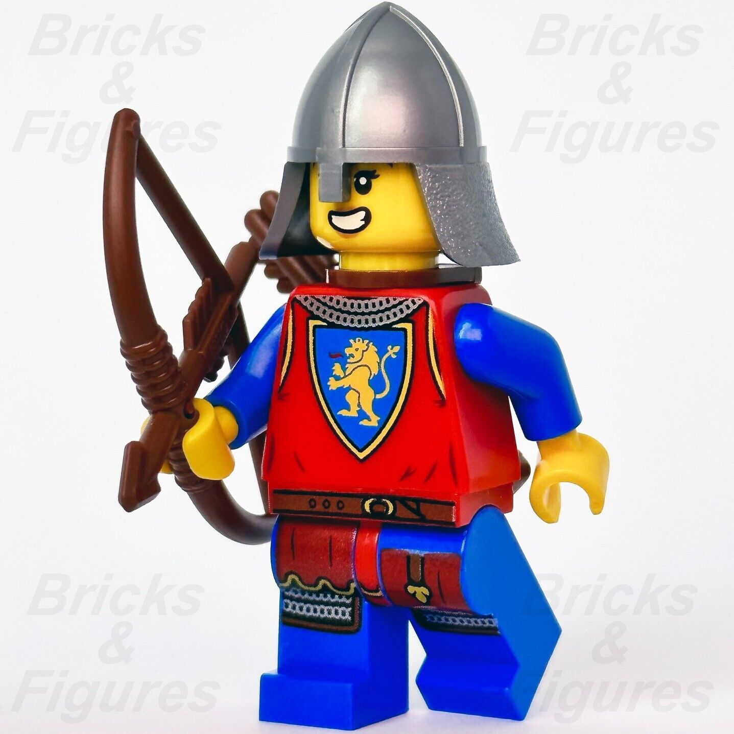 LEGO Lion Knight Archer Female Castle Minifigure Lion Knights Bow 10305 cas565 - Bricks & Figures