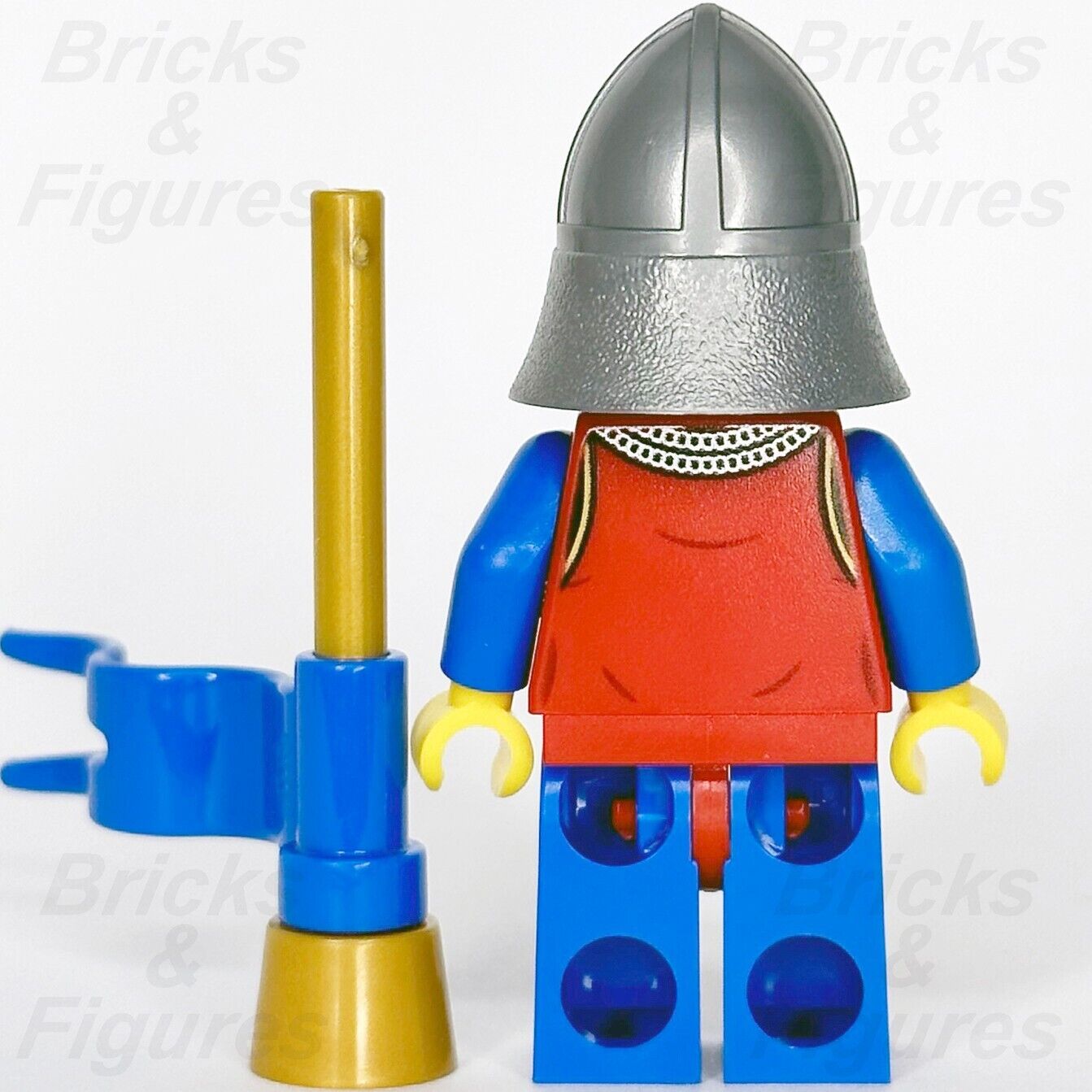 LEGO Lion Knight Castle Minifigure Lion Knights Horn Blower Male 10305 cas563 - Bricks & Figures