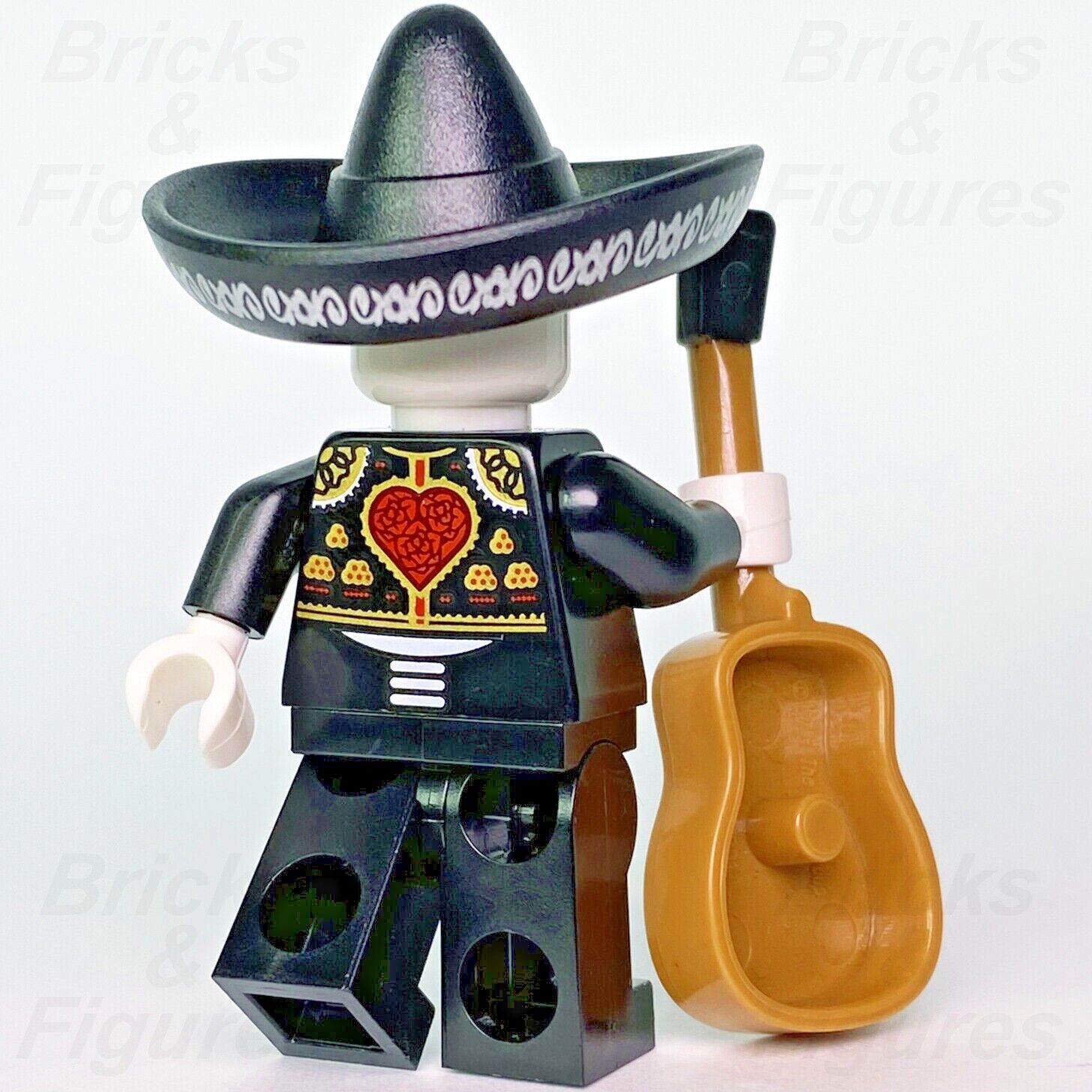 LEGO Mariachi Skeleton with Acoustic Guitar Build-A-Minifigure (BAM) 2022 New - Bricks & Figures