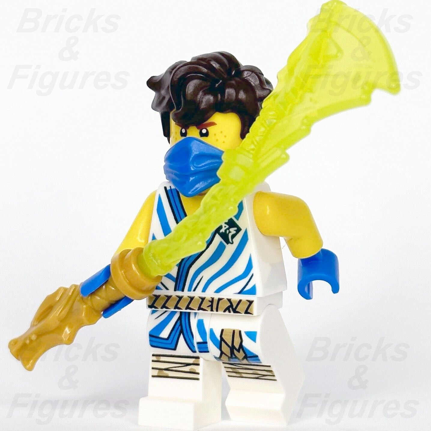 LEGO Ninjago Jay Minifigure Legacy Ninja White Tunic Blue Stripes 71732 njo648 - Bricks & Figures