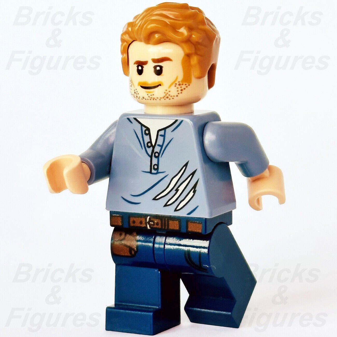 LEGO Owen Grady Ripped Shirt Claw Marks Jurassic World Minifigure 75929 jw020 - Bricks & Figures