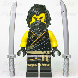 New Ninjago LEGO Cole Legacy Rebooted Black Ninja Minifigure with Swords 71669 - Bricks & Figures