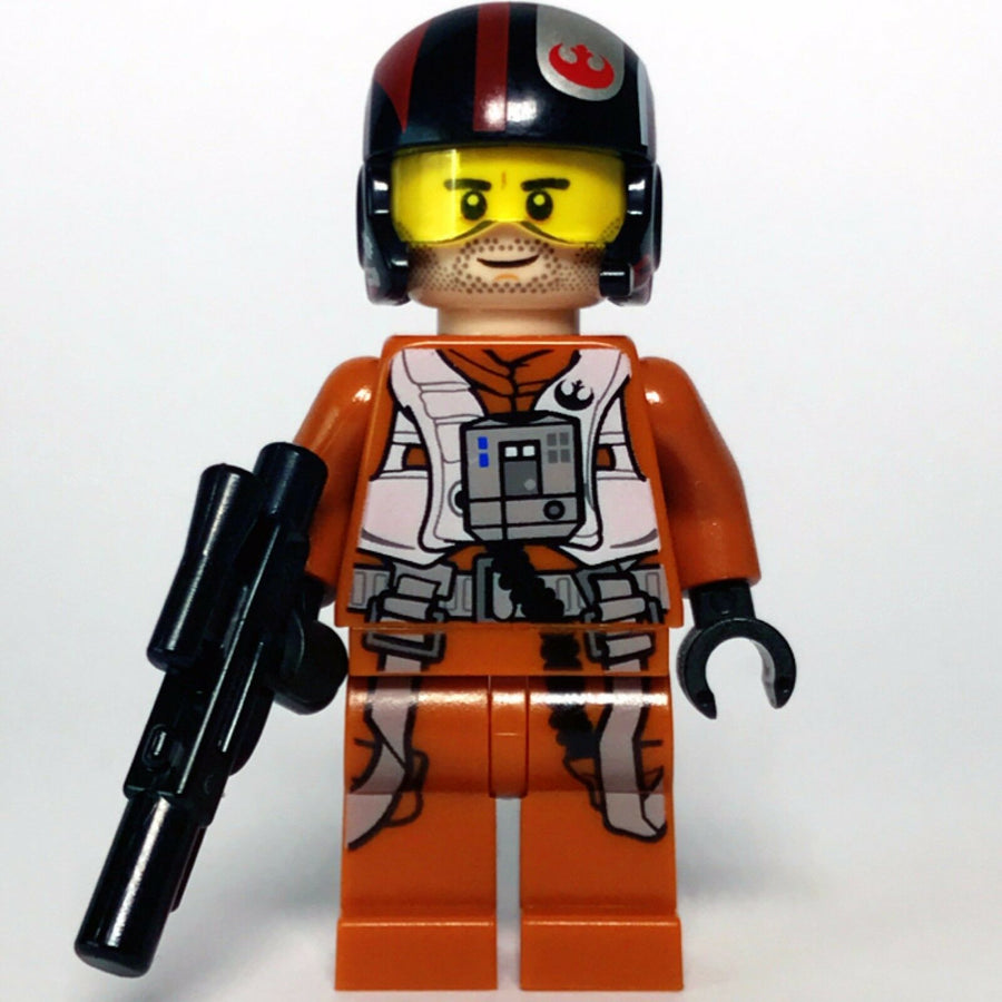 New Star Wars LEGO Poe Dameron Resistance Fighter Pilot Minifigure 75102 - Bricks & Figures