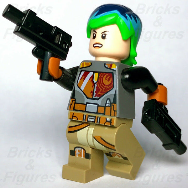 New Star Wars LEGO Sabine Wren Mandalorian Green Hair Rebels Minifigure  75150
